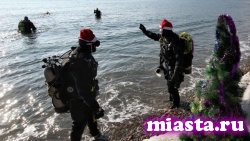 На дне Охотского моря установили новогоднюю елку