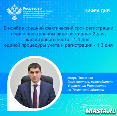 Более 69% заявлений об учете и регистрации недвижимости поступило  в тюменский Росреестр в электронном виде