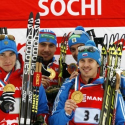 Наши биатлонисты выиграли эстафету Кубка мира