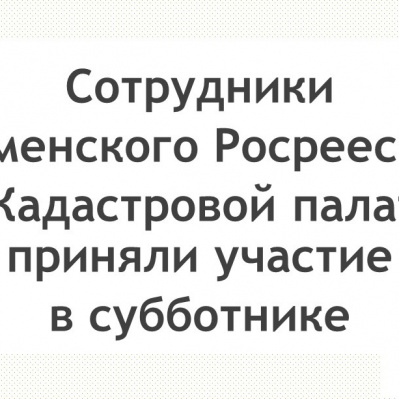 Сотрудники тюменского Росреестра и Кадастровой палаты приняли участие в субботнике