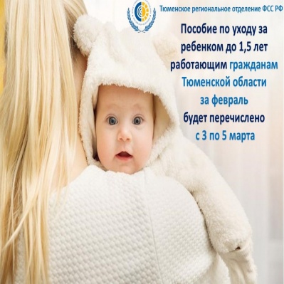 ВЫПЛАТЫ ПОСОБИЙ ПО УХОДУ ЗА РЕБЕНКОМ ДО 1,5 ЛЕТ ЗА ФЕВРАЛЬ